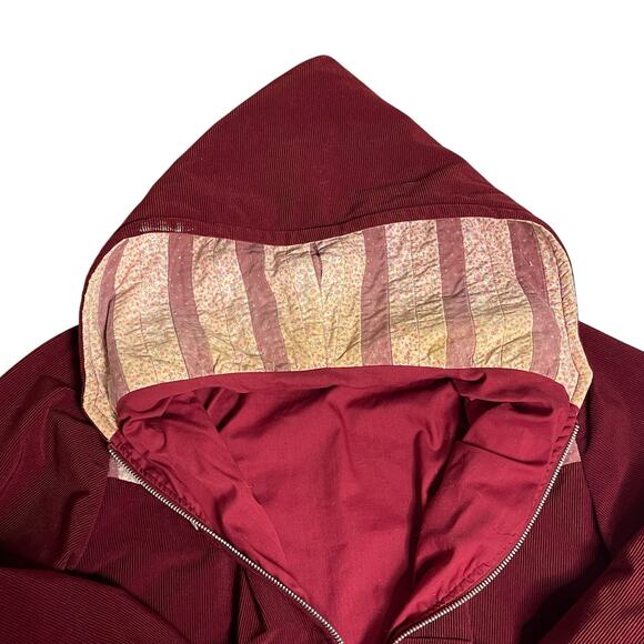 1970s Handmade Patchwork Quilted & Corduroy Zip Hoodie Jacket โ Women's Size S-M - Picture 5 of 9